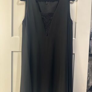 BCBG Max Azria Black Sleeveless Dress with Lace Detail